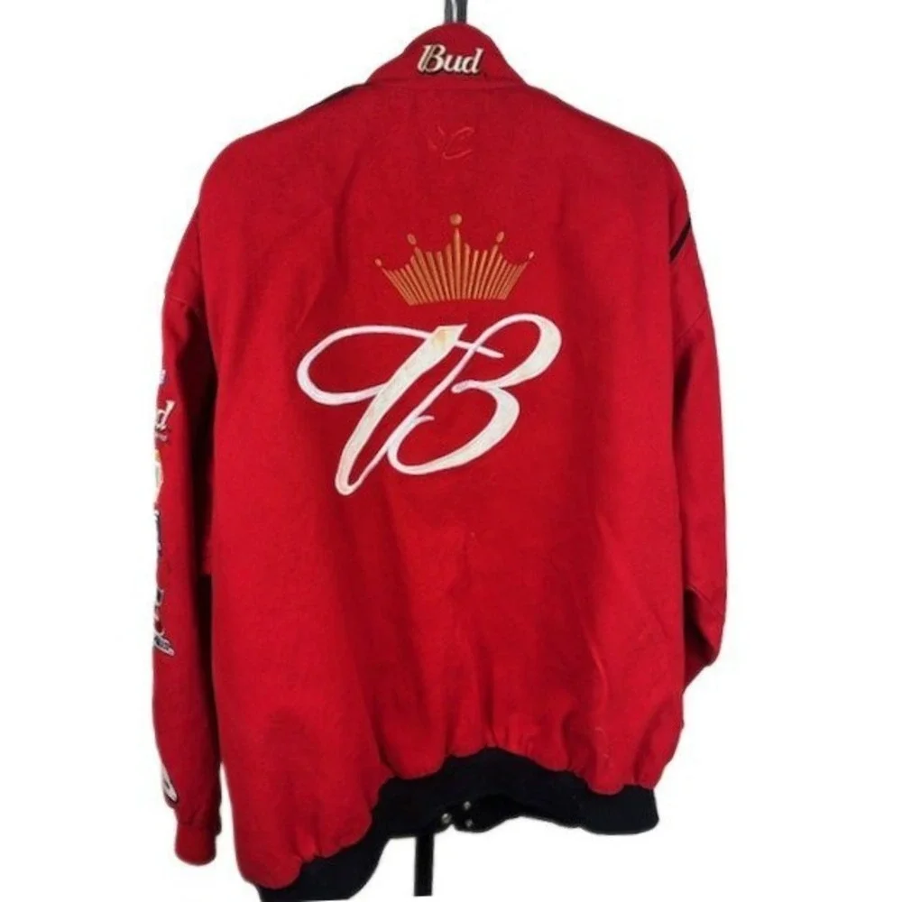 Budweiser Racing Dale Earnhardt Red Jacket Coat Full Zip NASCAR Chase‎ Size XXL